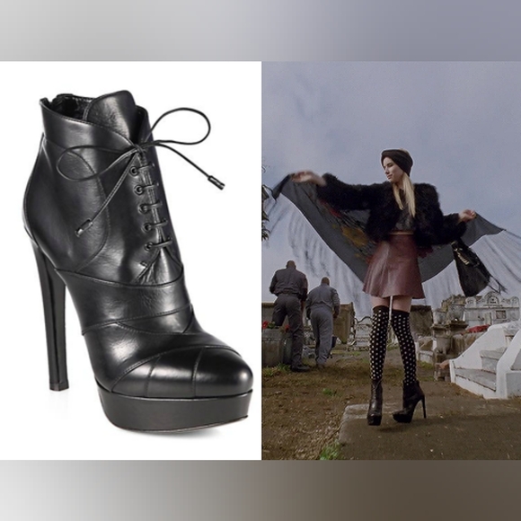 Rare Prada Leather Lace Up Platform Ankle Boots - Picture 6 of 6